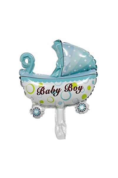 Avaleea Metallic Foil BalloonMini FigurineBaby Stroller ModelGender Reveal Th...