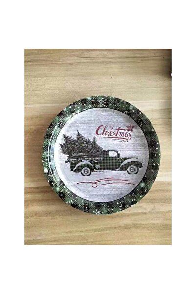 Avaleea Set 10 Farfurii Unica Folosinta, 23 cm, Model Craciun