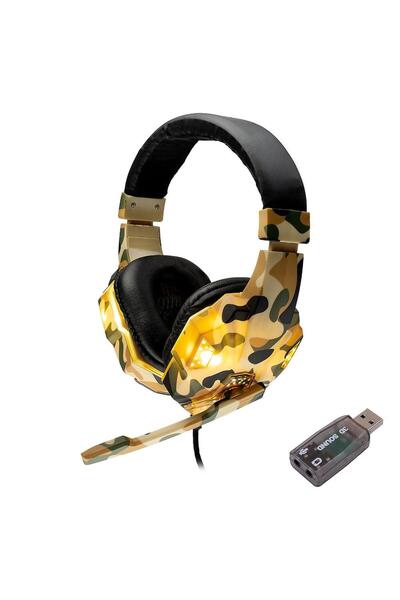 Spacer Gaming Headset SPGH-CAMO-USB with Boom Mic, USB/3.5mm Wired, Multicolor