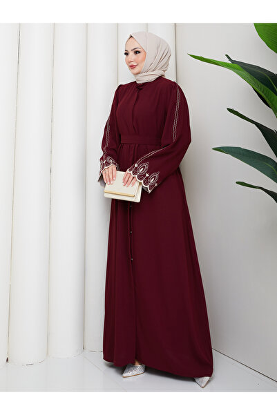 MY QILAM Γυναικεία Ρούχα Τεσεττούρ Αμπάγια Φεράτσε Μακρύ Φόρεμα με Κεντημένα ...