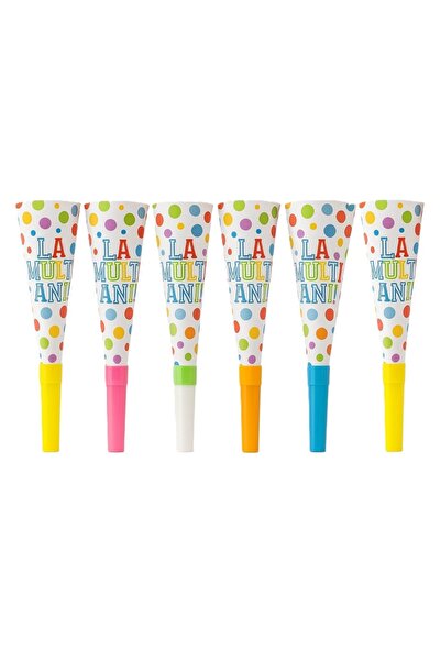 Avaleea Set 6 Suflatori, Colectia LA MULTI ANI, 20 cm, din Carton, Multicolor