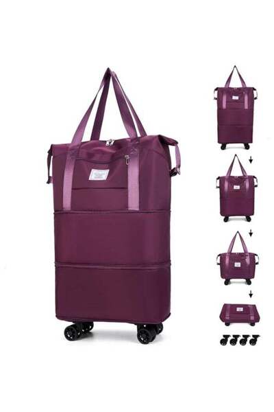 Generic Expandable Rolling Duffle Bag with Wheels | Foldable Travel Luggage |...