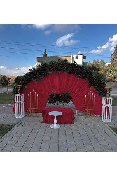 DİVA FLOWER EVENT 1 Metre Kırmızı Gül & Yapraklı Yapay Çiçek Aranjman – Organ...