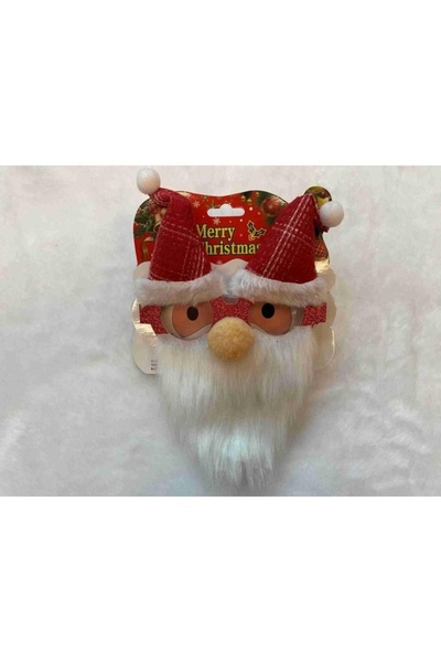 Avaleea Ochelari de Craciun, cu Nas si Barba, Model Mos Craciun, 24x14cm, Rosu