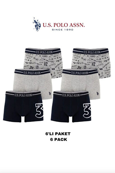 Slendos Men's Licensed U.S. Polo 6-Piece Boxed Boxers 80444