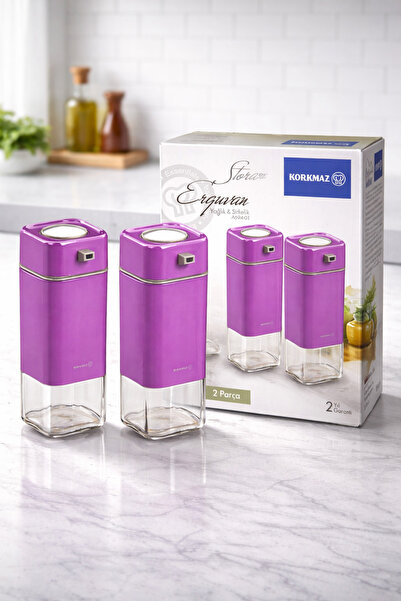 Rivorn Korkmaz Stora Erguvan Serisi 2'li Yağlık Sirkelik Seti – Şık Cam Yağda...