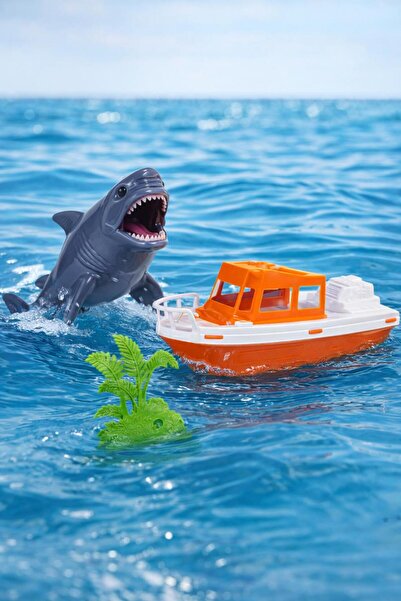 Akar Köpek Balıklı Oyuncak Gemi Seti Shark Attack Deniz Oyuncağı Çocuklar İçi...