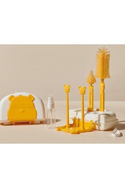 Avaleea Set Portabil cu Suport de Spalare/ Uscare Biberoane, Perii de Silicon...