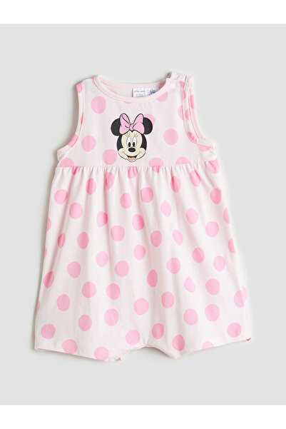 LC Waikiki LCW baby Pembe Minnie Mouse Baskılı Kız Bebek Penye Tulum