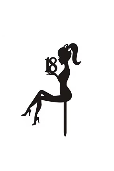 Avaleea Decoratiune Topper pentru Tort, Model Fata 18 Ani, Dimensiuni 16x11.5...