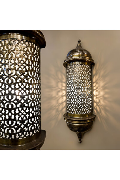 ottolamp Fas Patterned Handmade Wall Sconce Embossed Patterned Antique Brass ...