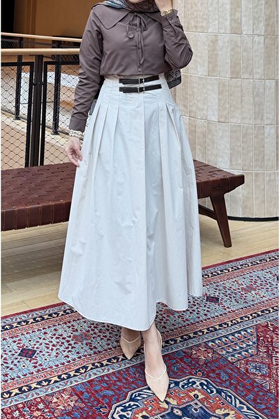 RİELLA Deri Kemer Detaylı Etek