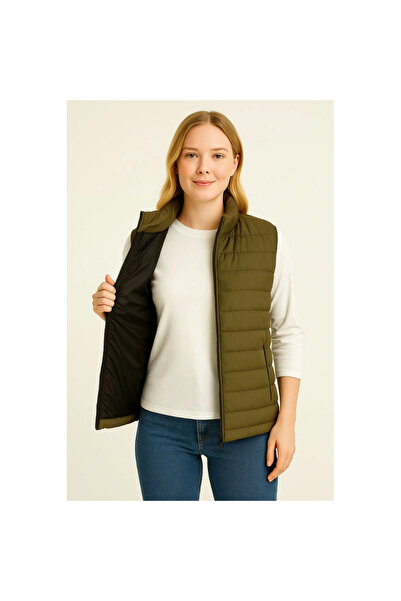 Narnuga Inflatable Zippered Vest Water-Repellent Quilted Lined Fabric with Po...