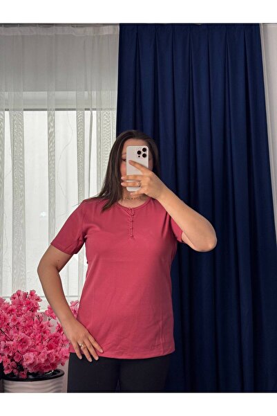 YNSGİYİM Yns - Women's Cotton Lu T-Shirt Rib Knit 100% Cotton T-Shirt Blouse ...