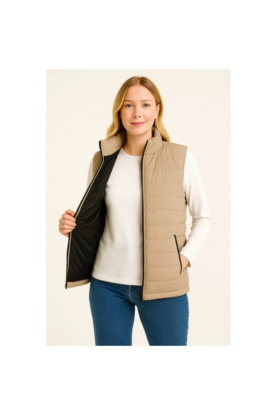 Narnuga Inflatable Zippered Vest Water Repellent Quilted Lined Fabric with Po...