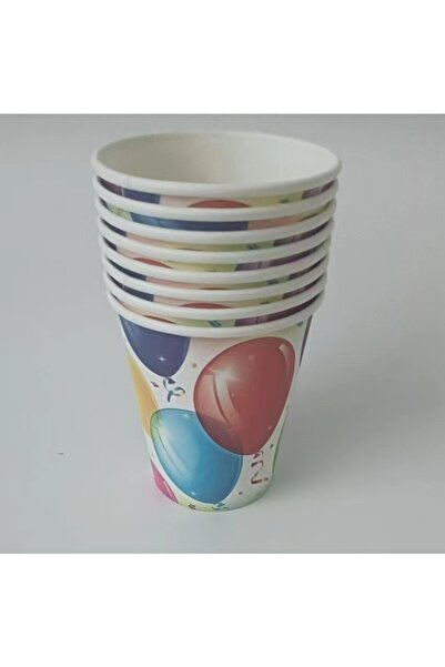 Avaleea Set de 10 pahare de carton cu design de petrecere 250ml model 2