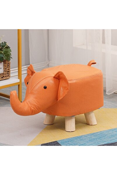 Avaleea Taburet pentru Copii, Scaun Tip Taburet, Model Elefant, din Lemn Masi...