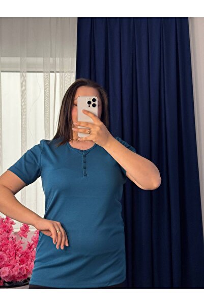 YNSGİYİM Yns - Women's Cotton Lu T-Shirt Rib Knit 100% Cotton T-Shirt Blouse ...