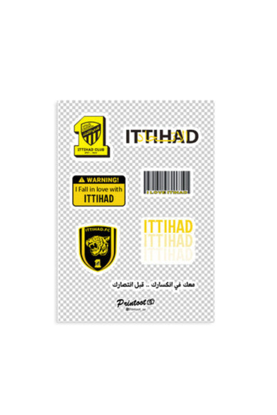 Printoot مجموعة ملصقات نادي الاتحاد لكرة القدم تتضمن شعار النمر وشعار نادي مشجعي كرة القدم