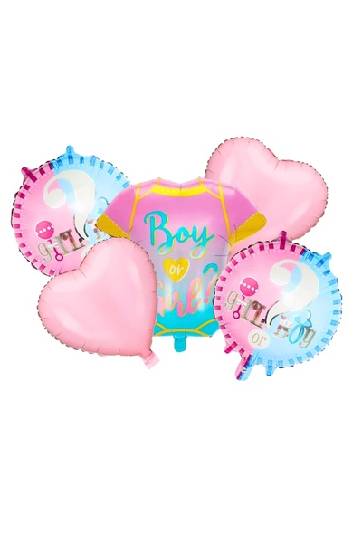 Avaleea GENDER REVEAL BalloonsParty PatternSet of 5Aluminum Foil55 x 61.5 cm