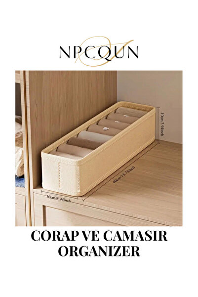NPCQUN Çekmece ve Dolap içi Düzenleyici, Raf Düzenleyici, Katlanabilir Çorap ...