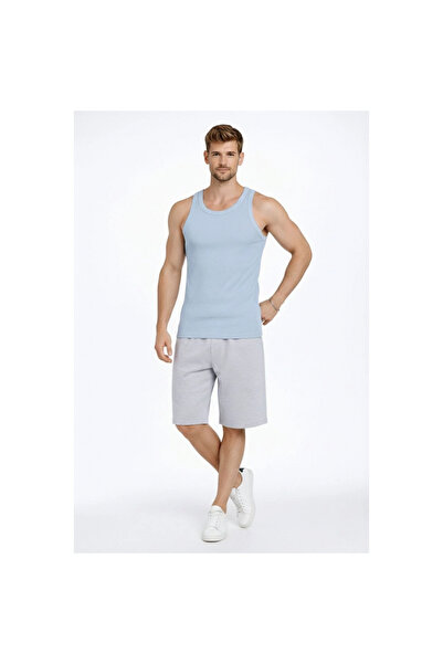 Narnuga Men's Ribbed Athlete's Undershirt with Zero Neckline, Slim Fit, Back ...