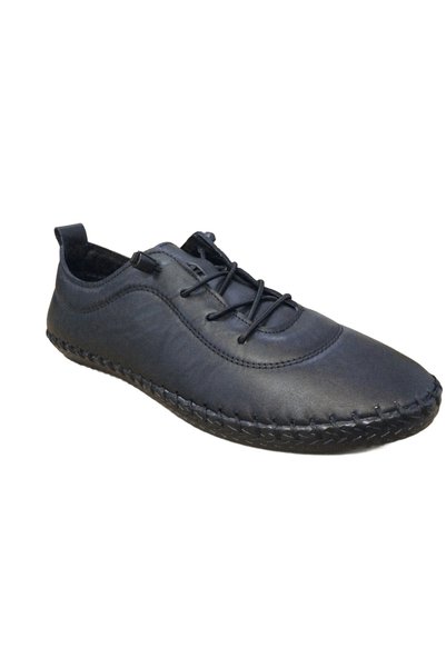 OrtopedikAL 2010 Womenly Style Black Women's Casual Shoes % 100 Genuine Leather Soft Elastic Stretchy