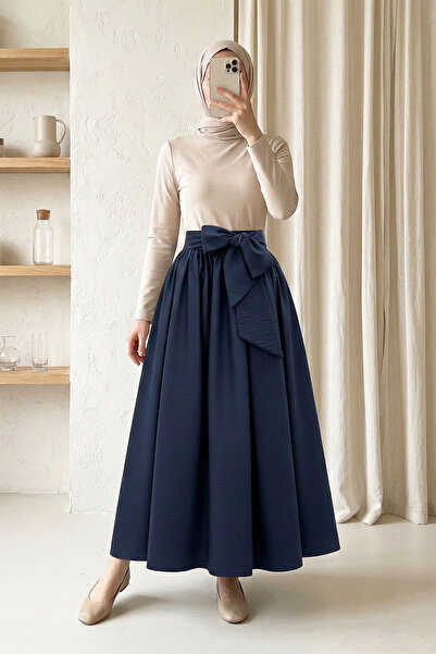 MODAQU Piliseli Belt Piece Belt Piece Parachute Fabric Skirt - Navy Blue