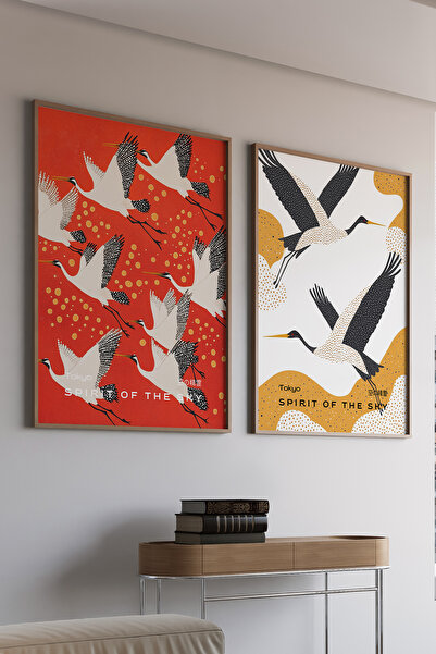 Artiera Σετ ζωγραφικής με ξύλινο πλαίσιο 2 τεμαχίων Red Yellow Turnars Japand...