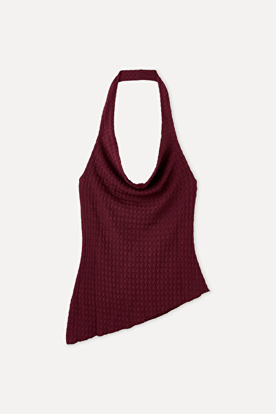 Mudo HALTER YAKA ASİMETRİK KOLSUZ BLUZ