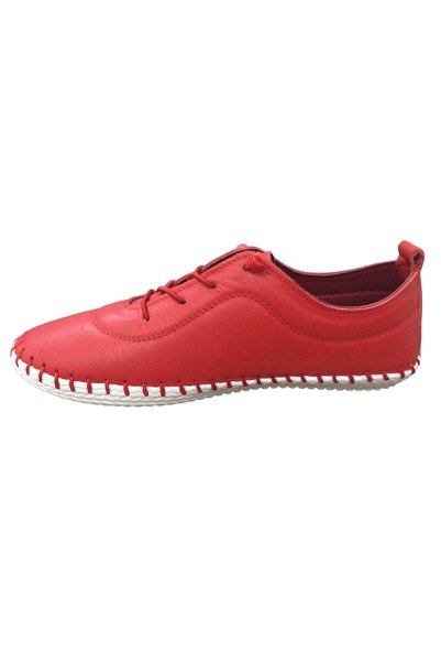 OrtopedikAL 2010 Womenly Style Red Women's Casual Shoes 100% Genuine Leather Soft Elastic Stretchy