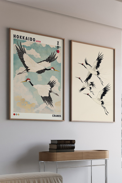 Artiera Σετ ζωγραφικής 2 τεμαχίων με μινιμαλιστικά πίνακες τέχνης Minimal Jap...