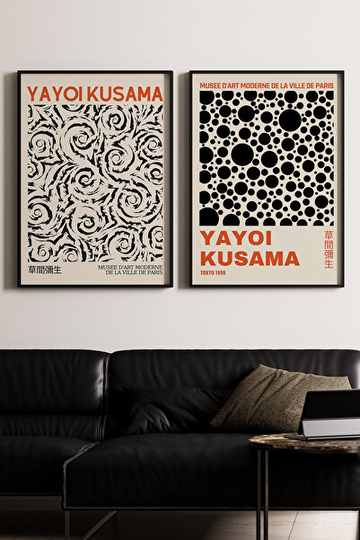 Artiera Σετ ζωγραφικής με ξύλινο πλαίσιο 2 τεμαχίων με μοτίβα Kusama Dot Patt...