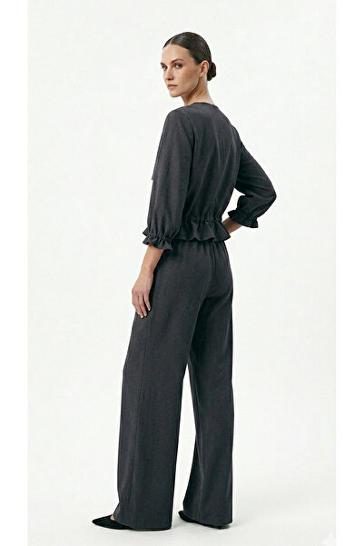 MONAMORE Women's Waist Adjustable Drawstring Zippered Top with Elastic Waist ...