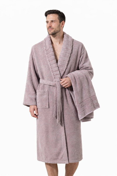 Cottonest Men's Bathrobe Cotton Pcs Soft-Textured Shawl Collar – Pocketed , B...