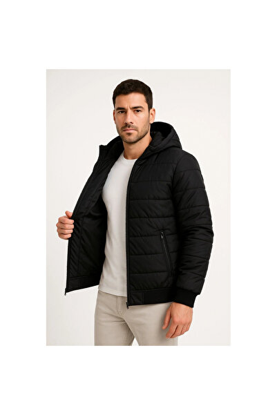 Narnuga Inflatable Hooded Zippered Jacket Water Repellent Quilted Lining Fabr...