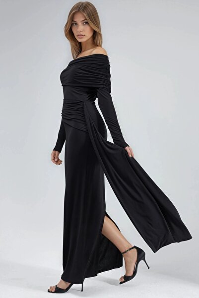 Hiccup Rochie maxi bodycon asimetrică cu șliț