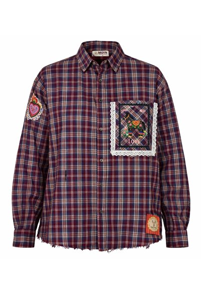 SHOPMOYN MOYN Candy Craft Vintage Patchwork Detaylı Ekose Gömlek