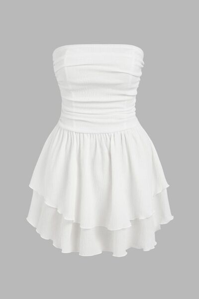 Hiccup Strapless mini dress with Ruffled