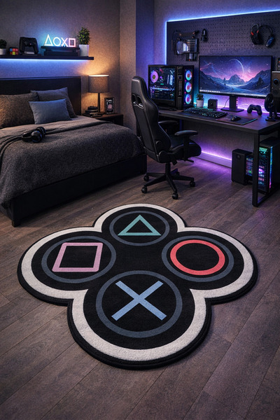 RUGRUMBA حذاء بنعل مانع للانزلاق غرفة شبابية ذات طابع بلاي ستيشن وإكس بوكس ​​...