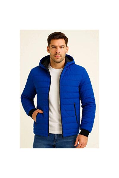 Narnuga Inflatable Hooded Zippered Coat Water Repellent Quilted Lined Fabric ...