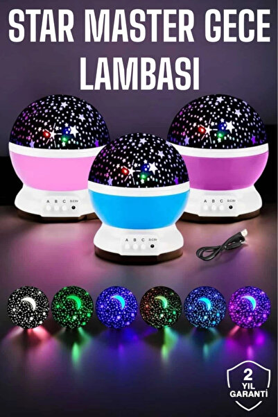Epilons Yıldızlı Gökyüzü Projeksiyon Gece Lambası Hareketli Işık Şovu