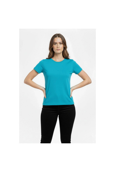 Narnuga Women's T-Shirt Crew Neck Slim Fit Lycra T-Shirt Casual Basic Body - ...