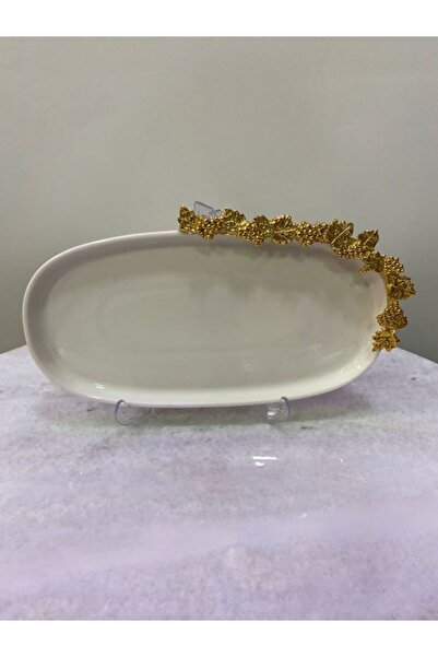 MİMSEGÜN DEKOR Small Salad Plate with Gold Grape Figures