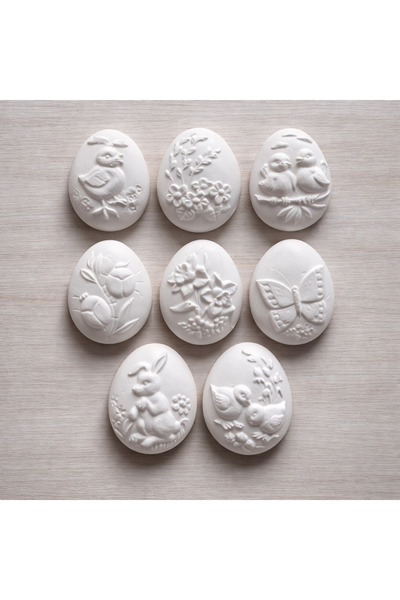 OEM Figurine din ipsos Set 8 Oua de Paste, 5,5cm x 4,5cm