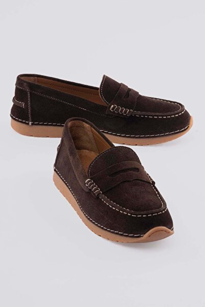 Mubiano حذاء نسائي أصلي جلد سويدي حذاء لوفر كومفورت سول كاجوال مونيلا بني