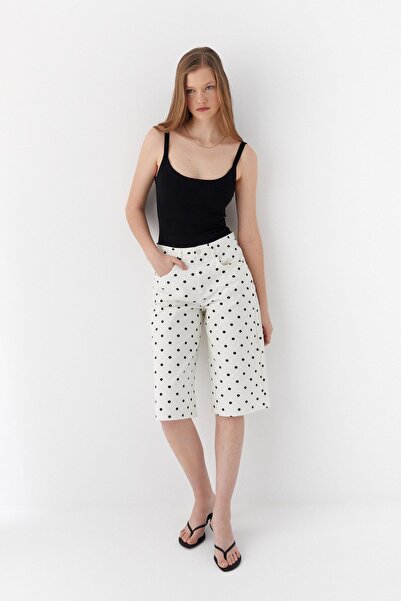 MARKALİSTE Σετ Πουά τεμαχίων μακριά σορτς βερμούδα λευκά