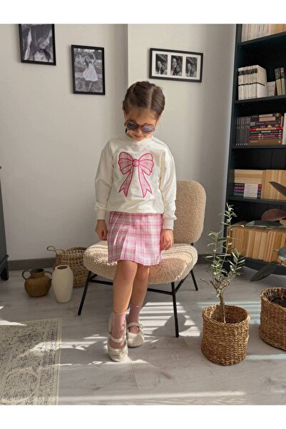 ARBİ kids Costum elegant de sărbătoare pentru fete, cu fustă cu pliuri și tal...