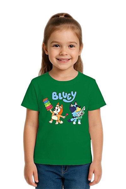 SEDİRLİ تي شيرت للأطفال من الجنسين من Bluey مطبوع مصنوع من قماش قطني ممشط قطن...