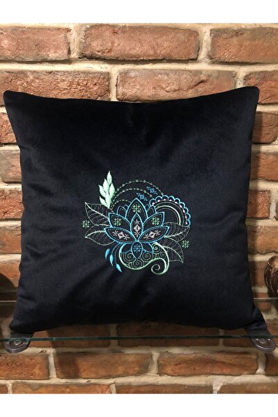 harmony factory Mandala Flower Με κέντημα Μαύρο Θήκη διακοσμητικού μαξιλαριού...